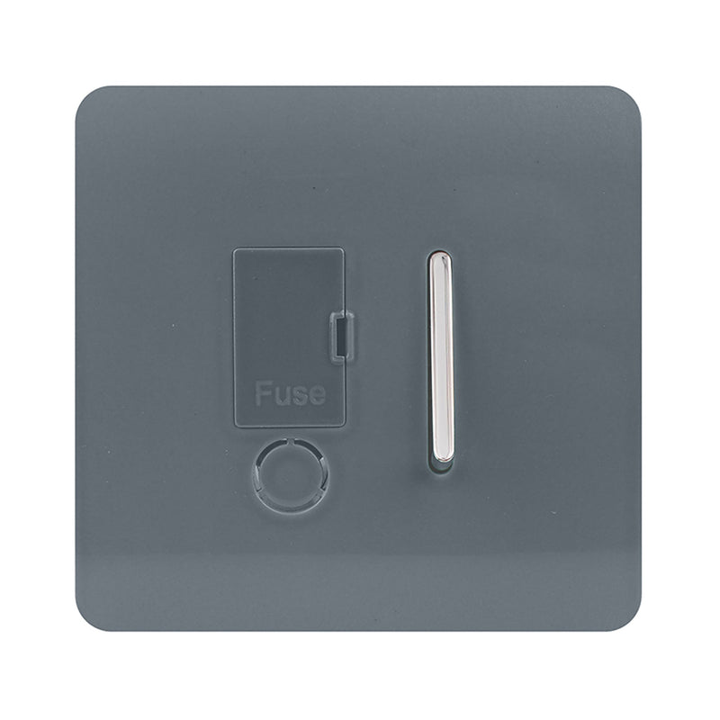 Load image into Gallery viewer, Trendi Switch ART-FSWG, Artistic Modern Switch Fused Spur 13A With Flex Outlet Warm Grey Finish, BRITISH MADE, (35mm Back Box Required), 5yrs Warranty - 53743
