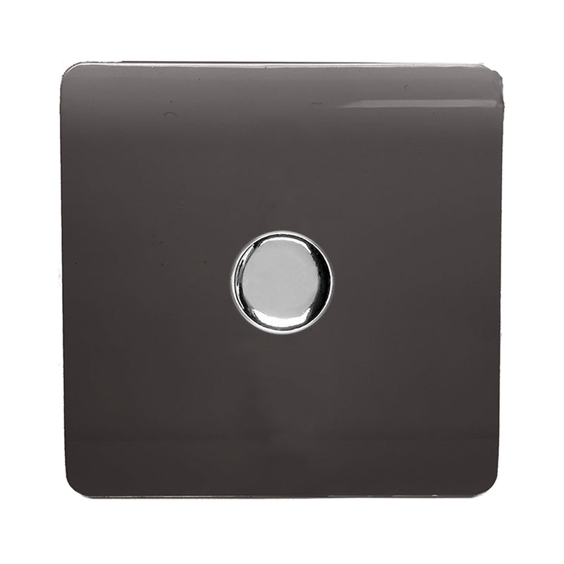 Load image into Gallery viewer, Trendi Switch ART-LDMDB, Artistic Modern 1 Gang 1 Way LED Dimmer Switch 5-150W LED / 120W Tungsten, Dark Brown Finish, (35mm Back Box Required), 5yrs Warranty - 53748
