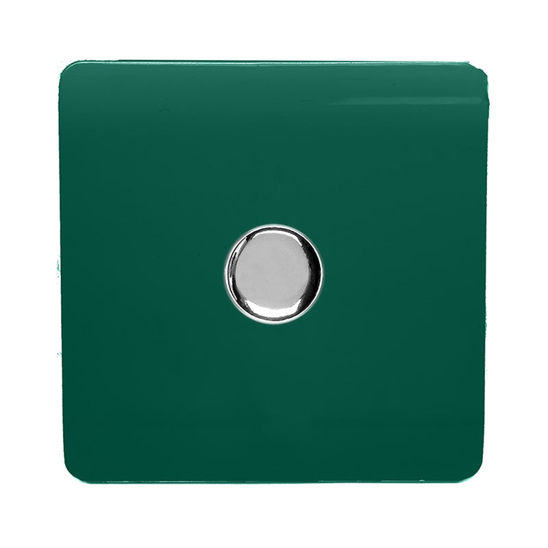 Load image into Gallery viewer, Trendi Switch ART-LDMDG, Artistic Modern 1 Gang 1 Way LED Dimmer Switch 5-150W LED / 120W Tungsten, Dark Green Finish, (35mm Back Box Required), 5yrs Warranty - 53749
