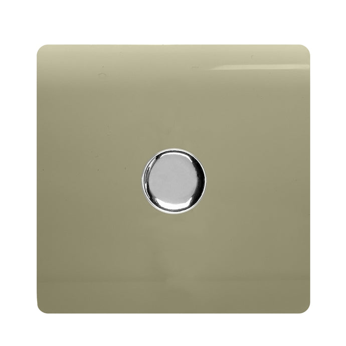 Trendi Switch ART-LDMGO, Artistic Modern 1 Gang 1 Way LED Dimmer Switch 5-150W LED / 120W Tungsten, Gold/Chrome Finish, (35mm Back Box Required), 5yrs Warranty - 38720