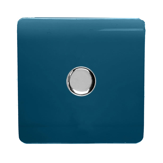 Trendi Switch ART-LDMMD, Artistic Modern 1 Gang 1 Way LED Dimmer Switch 5-150W LED / 120W Tungsten, Midnight Blue Finish, (35mm Back Box Required), 5yrs Warranty - 53751