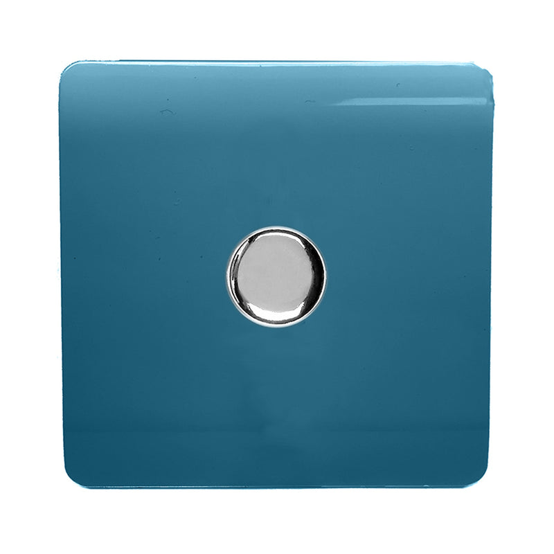 Load image into Gallery viewer, Trendi Switch ART-LDMOB, Artistic Modern 1 Gang 1 Way LED Dimmer Switch 5-150W LED / 120W Tungsten, Ocean Blue Finish, (35mm Back Box Required), 5yrs Warranty - 53754
