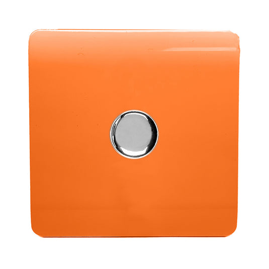 Trendi Switch ART-LDMOR, Artistic Modern 1 Gang 1 Way LED Dimmer Switch 5-150W LED / 120W Tungsten, Orange Finish, (35mm Back Box Required), 5yrs Warranty - 53755