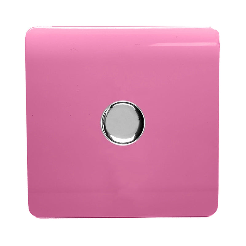 Load image into Gallery viewer, Trendi Switch ART-LDMPK, Artistic Modern 1 Gang 1 Way LED Dimmer Switch 5-150W LED / 120W Tungsten, Pink Finish, (35mm Back Box Required), 5yrs Warranty - 53756
