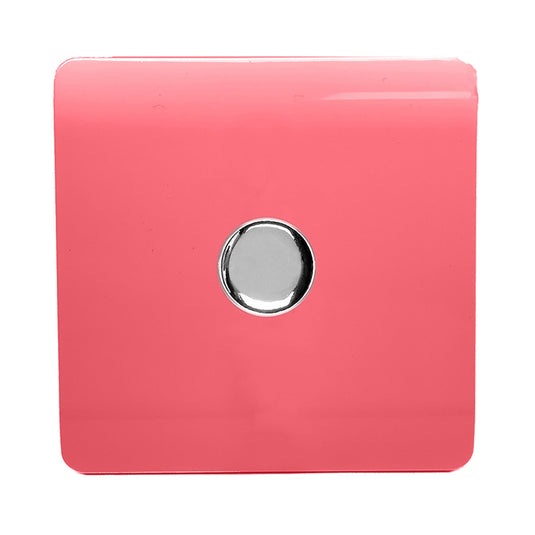 Trendi Switch ART-LDMSB, Artistic Modern 1 Gang 1 Way LED Dimmer Switch 5-150W LED / 120W Tungsten, Strawberry Finish, (35mm Back Box Required), 5yrs Warranty - 53758