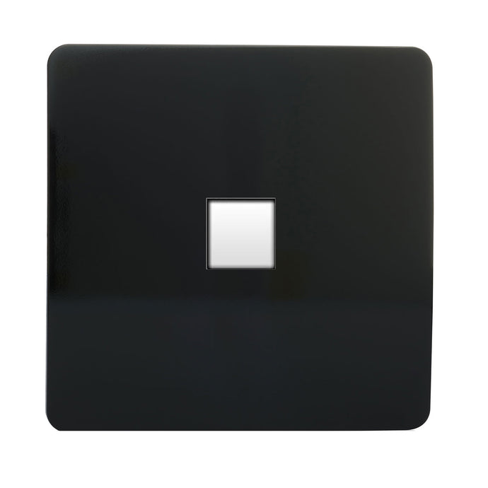 Trendi Switch ART-TLPBK, Artistic Modern 1 Gang RJ11 Telephone Gloss Black Finish, BRITISH MADE, (35mm Back Box Required), 5yrs Warranty - 43941