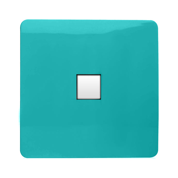 Trendi Switch ART-TLPBT, Artistic Modern 1 Gang RJ11 Telephone Bright Teal Finish, BRITISH MADE, (35mm Back Box Required), 5yrs Warranty - 54251