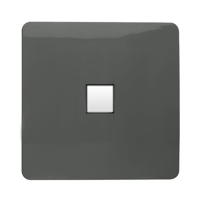 Trendi Switch ART-TLPCH, Artistic Modern 1 Gang RJ11 Telephone Charcoal Finish, BRITISH MADE, (35mm Back Box Required), 5yrs Warranty - 54253