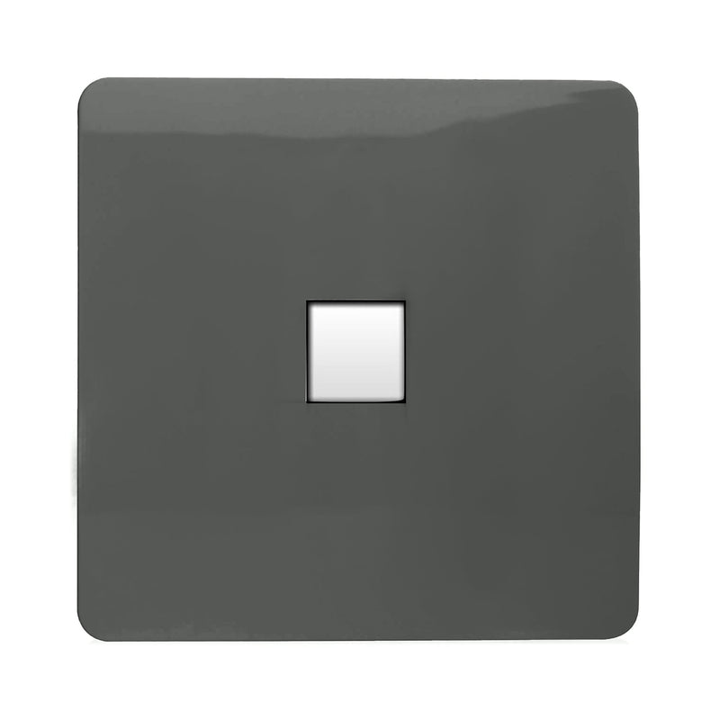 Load image into Gallery viewer, Trendi Switch ART-TLPCH, Artistic Modern 1 Gang RJ11 Telephone Charcoal Finish, BRITISH MADE, (35mm Back Box Required), 5yrs Warranty - 54253
