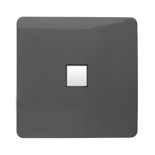 Trendi Switch ART-TLPCH, Artistic Modern 1 Gang RJ11 Telephone Charcoal Finish, BRITISH MADE, (35mm Back Box Required), 5yrs Warranty - 54253