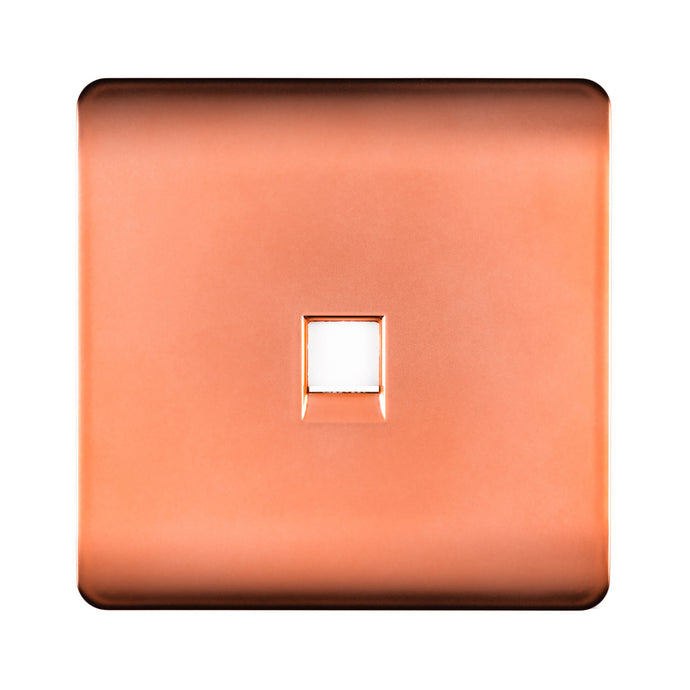 Trendi Switch ART-TLPCPR, Artistic Modern 1 Gang RJ11 Telephone Copper Finish, BRITISH MADE, (35mm Back Box Required), 5yrs Warranty - 54254