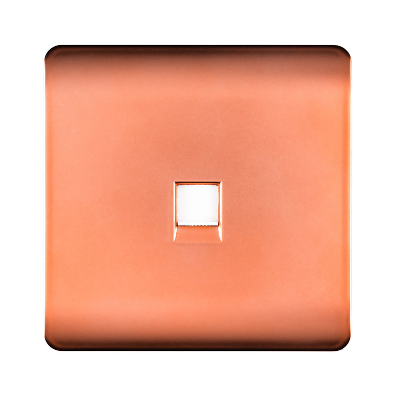 Load image into Gallery viewer, Trendi Switch ART-TLPCPR, Artistic Modern 1 Gang RJ11 Telephone Copper Finish, BRITISH MADE, (35mm Back Box Required), 5yrs Warranty - 54254
