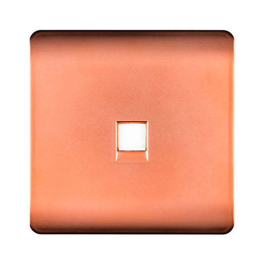 Trendi Switch ART-TLPCPR, Artistic Modern 1 Gang RJ11 Telephone Copper Finish, BRITISH MADE, (35mm Back Box Required), 5yrs Warranty - 54254