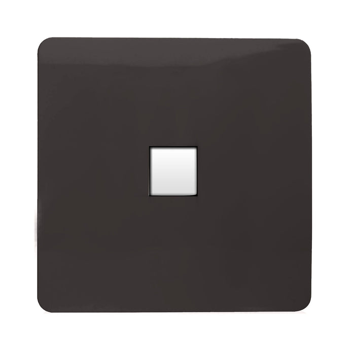 Trendi Switch ART-PCDB, Artistic Modern Single PC Ethernet Cat 5 & 6 Data Outlet Dark Brown Finish, BRITISH MADE, (35mm Back Box Required), 5yrs Warranty - 53766