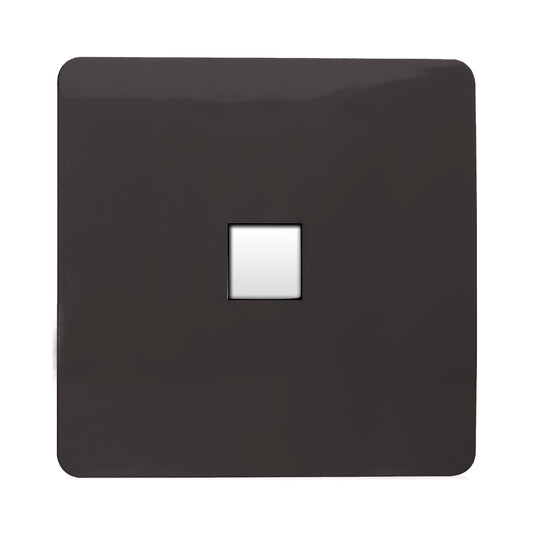 Trendi Switch ART-TLPDB, Artistic Modern 1 Gang RJ11 Telephone Dark Brown Finish, BRITISH MADE, (35mm Back Box Required), 5yrs Warranty - 54255