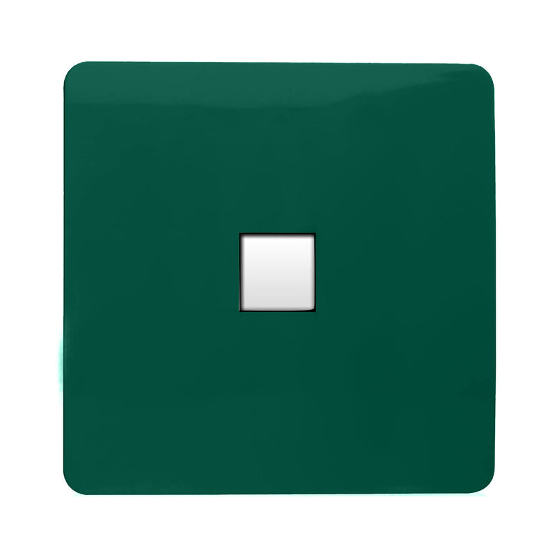 Load image into Gallery viewer, Trendi Switch ART-TLPDG, Artistic Modern 1 Gang RJ11 Telephone Dark Green Finish, BRITISH MADE, (35mm Back Box Required), 5yrs Warranty - 54256
