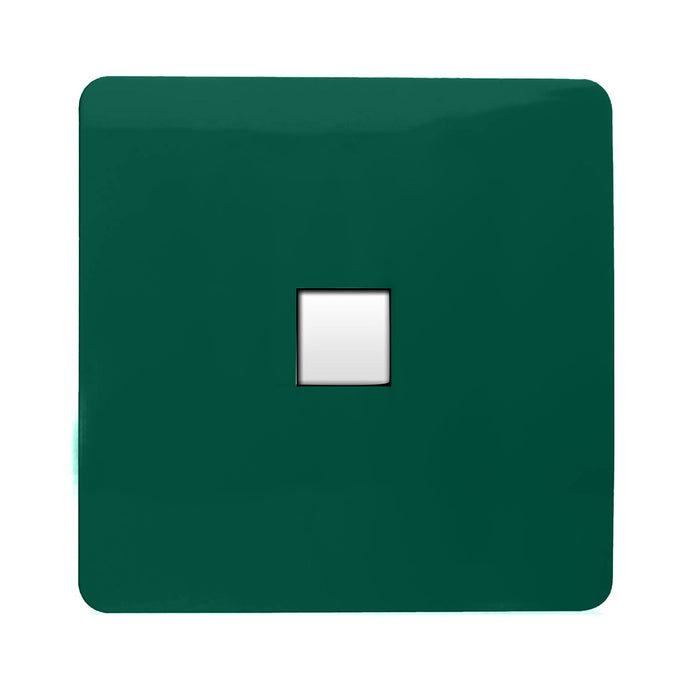 Trendi Switch ART-PCDG, Artistic Modern Single PC Ethernet Cat 5 & 6 Data Outlet Dark Green Finish, BRITISH MADE, (35mm Back Box Required), 5yrs Warranty - 53767