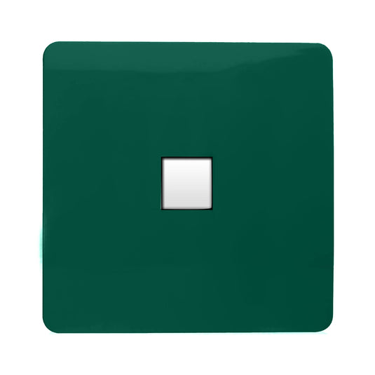 Trendi Switch ART-PCDG, Artistic Modern Single PC Ethernet Cat 5 & 6 Data Outlet Dark Green Finish, BRITISH MADE, (35mm Back Box Required), 5yrs Warranty - 53767