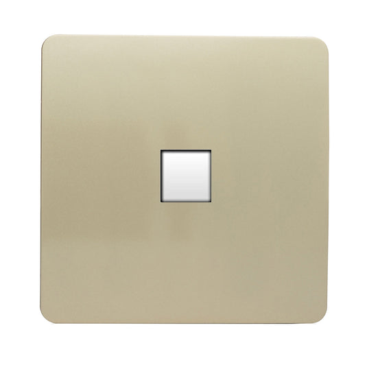 Trendi Switch ART-PCGO, Artistic Modern Single PC Ethernet Cat 5 & 6 Data Outlet Champagne Gold Finish, BRITISH MADE, (35mm Back Box Required), 5yrs Warranty - 43859