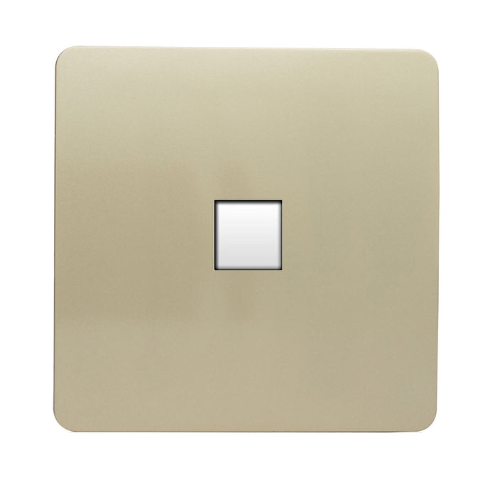 Trendi Switch ART-TLPGO, Artistic Modern 1 Gang RJ11 Telephone Champagne Gold Finish, BRITISH MADE, (35mm Back Box Required), 5yrs Warranty - 43942
