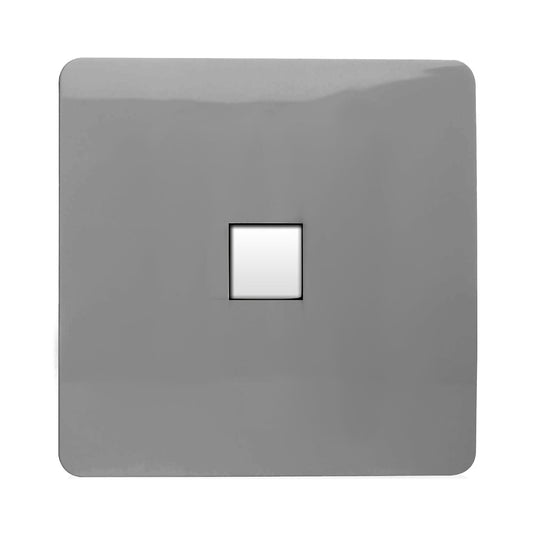 Trendi Switch ART-PCLG, Artistic Modern Single PC Ethernet Cat 5 & 6 Data Outlet Light Grey Finish, BRITISH MADE, (35mm Back Box Required), 5yrs Warranty - 53768