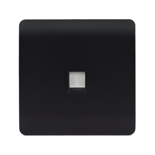 Trendi Switch ART-TLPMBK, Artistic Modern 1 Gang RJ11 Telephone Matt Black Finish, BRITISH MADE, (35mm Back Box Required), 5yrs Warranty - 43943