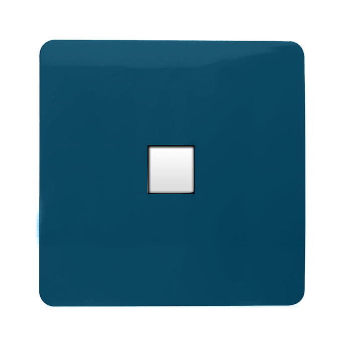 Trendi Switch ART-TLPMD, Artistic Modern 1 Gang RJ11 Telephone Midnight Blue Finish, BRITISH MADE, (35mm Back Box Required), 5yrs Warranty - 54258