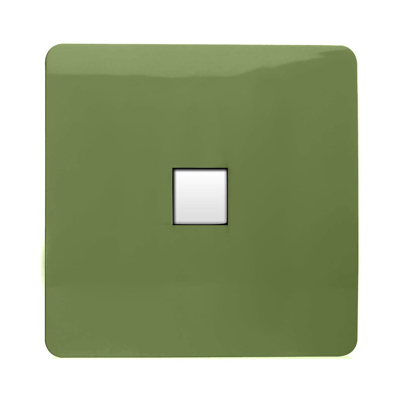 Load image into Gallery viewer, Trendi Switch ART-TLPMG, Artistic Modern 1 Gang RJ11 Telephone Moss Green Finish, BRITISH MADE, (35mm Back Box Required), 5yrs Warranty - 54259
