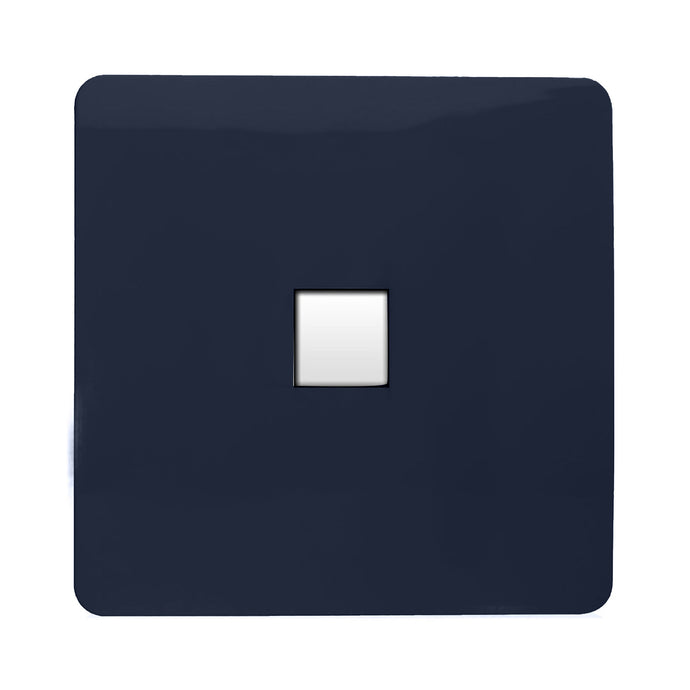 Trendi Switch ART-PCNV, Artistic Modern Single PC Ethernet Cat 5 & 6 Data Outlet Navy Blue Finish, BRITISH MADE, (35mm Back Box Required), 5yrs Warranty - 53771