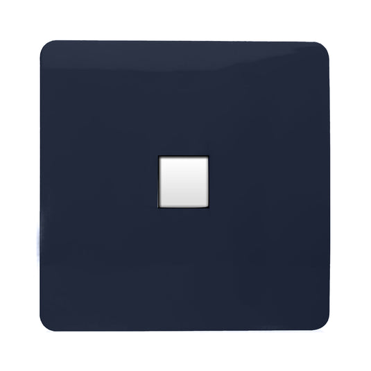 Trendi Switch ART-PCNV, Artistic Modern Single PC Ethernet Cat 5 & 6 Data Outlet Navy Blue Finish, BRITISH MADE, (35mm Back Box Required), 5yrs Warranty - 53771