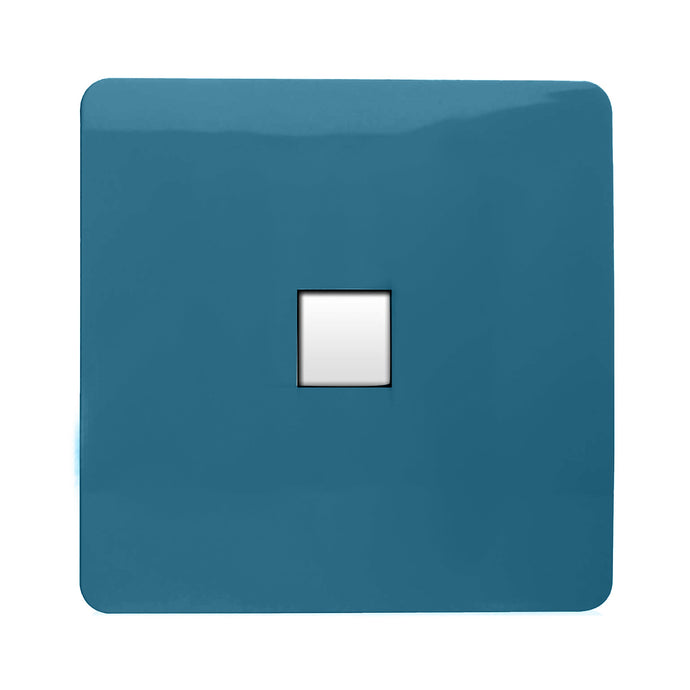 Trendi Switch ART-TLPOB, Artistic Modern 1 Gang RJ11 Telephone Ocean Blue Finish, BRITISH MADE, (35mm Back Box Required), 5yrs Warranty - 54261