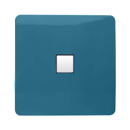 Trendi Switch ART-TLPOB, Artistic Modern 1 Gang RJ11 Telephone Ocean Blue Finish, BRITISH MADE, (35mm Back Box Required), 5yrs Warranty - 54261