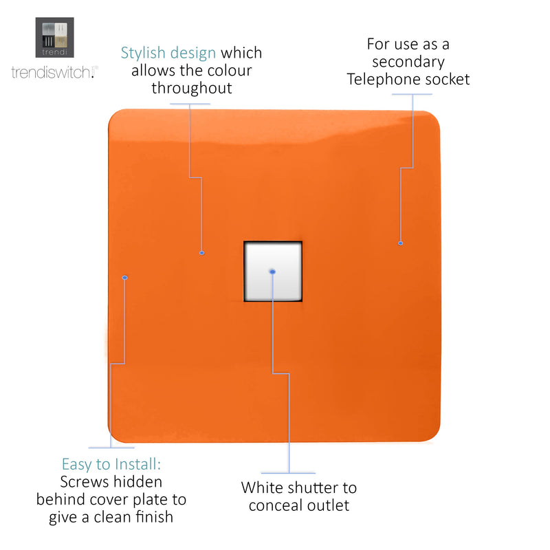 Load image into Gallery viewer, Trendi Switch ART-PCOR, Artistic Modern Single PC Ethernet Cat 5 &amp; 6 Data Outlet Orange Finish, BRITISH MADE, (35mm Back Box Required), 5yrs Warranty - 53773
