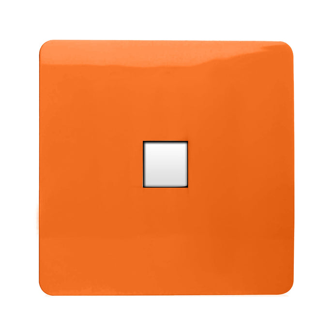 Trendi Switch ART-PCOR, Artistic Modern Single PC Ethernet Cat 5 & 6 Data Outlet Orange Finish, BRITISH MADE, (35mm Back Box Required), 5yrs Warranty - 53773