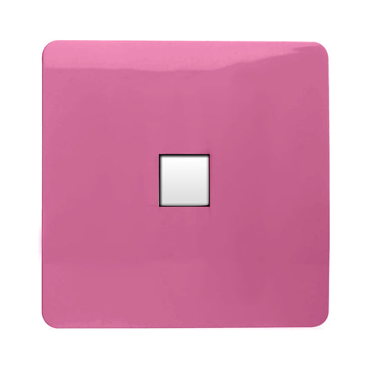 Trendi Switch ART-PCPK, Artistic Modern Single PC Ethernet Cat 5 & 6 Data Outlet Pink Finish, BRITISH MADE, (35mm Back Box Required), 5yrs Warranty - 53774