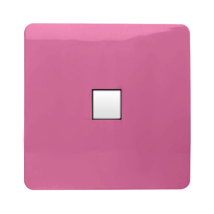 Trendi Switch ART-TLPPK, Artistic Modern 1 Gang RJ11 Telephone Pink Finish, BRITISH MADE, (35mm Back Box Required), 5yrs Warranty - 54263