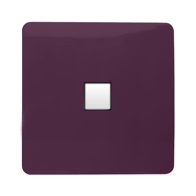 Trendi Switch ART-PCPL, Artistic Modern Single PC Ethernet Cat 5 & 6 Data Outlet Plum Finish, BRITISH MADE, (35mm Back Box Required), 5yrs Warranty - 53775