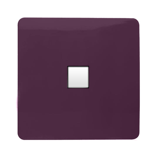 Trendi Switch ART-PCPL, Artistic Modern Single PC Ethernet Cat 5 & 6 Data Outlet Plum Finish, BRITISH MADE, (35mm Back Box Required), 5yrs Warranty - 53775