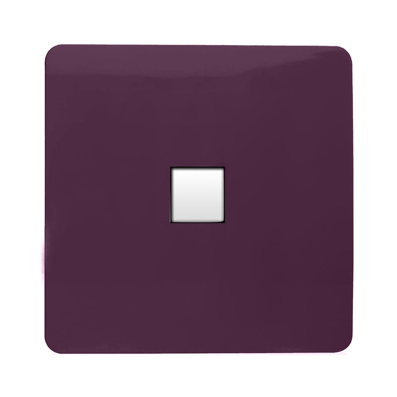 Load image into Gallery viewer, Trendi Switch ART-TLPPL, Artistic Modern 1 Gang RJ11 Telephone Plum Finish, BRITISH MADE, (35mm Back Box Required), 5yrs Warranty - 54264
