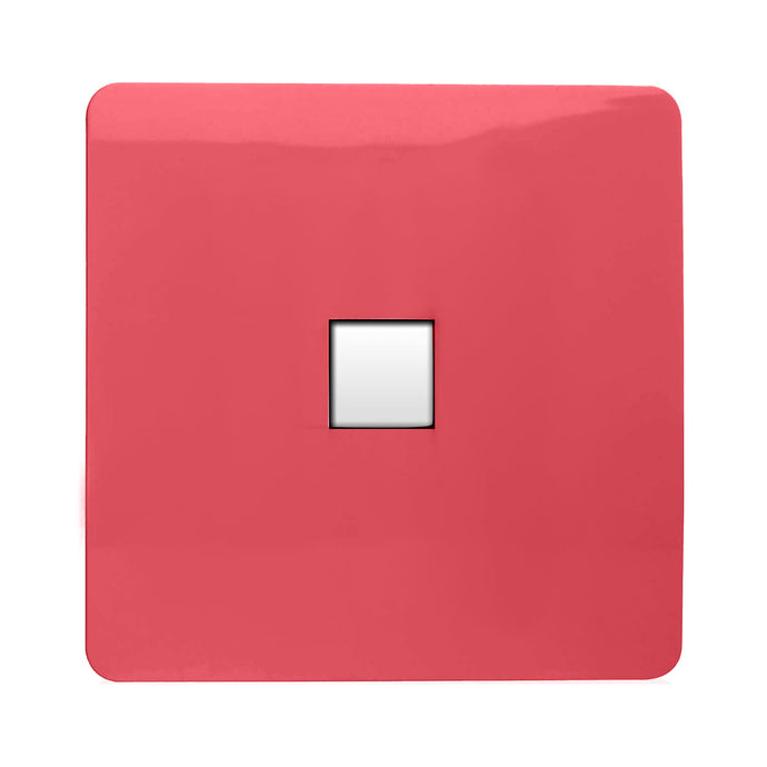 Trendi Switch ART-TLPSB, Artistic Modern 1 Gang RJ11 Telephone Strawberry Finish, BRITISH MADE, (35mm Back Box Required), 5yrs Warranty - 54265