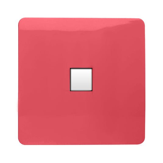 Trendi Switch ART-TLPSB, Artistic Modern 1 Gang RJ11 Telephone Strawberry Finish, BRITISH MADE, (35mm Back Box Required), 5yrs Warranty - 54265