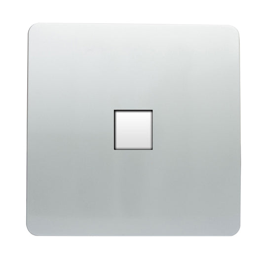Trendi Switch ART-TLPSI, Artistic Modern 1 Gang RJ11 Telephone Silver Finish, BRITISH MADE, (35mm Back Box Required), 5yrs Warranty - 43944