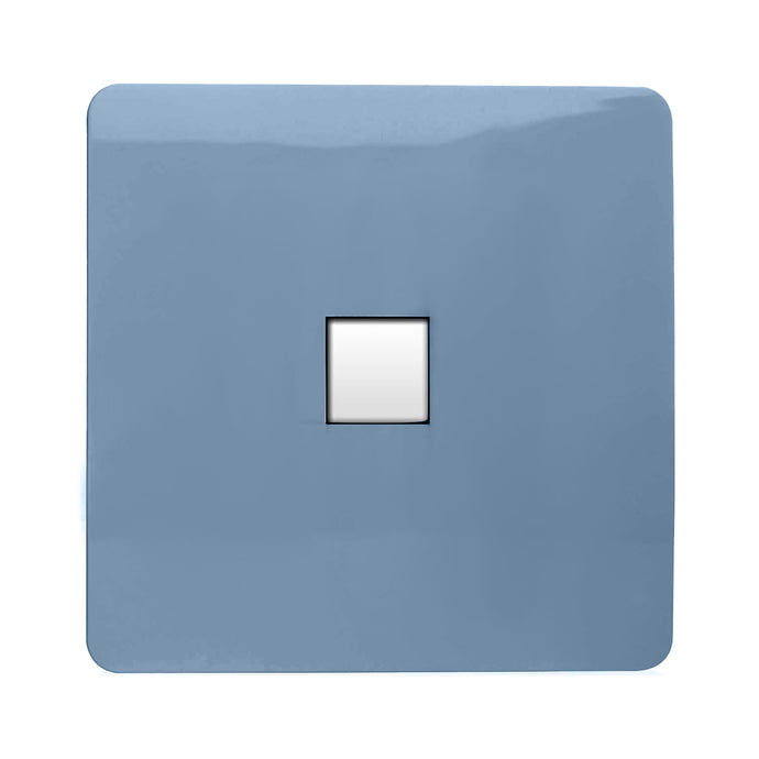 Trendi Switch ART-TLPSK, Artistic Modern 1 Gang RJ11 Telephone Sky Finish, BRITISH MADE, (35mm Back Box Required), 5yrs Warranty - 54266