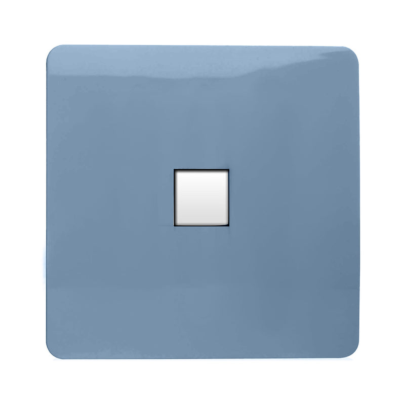 Load image into Gallery viewer, Trendi Switch ART-TLPSK, Artistic Modern 1 Gang RJ11 Telephone Sky Finish, BRITISH MADE, (35mm Back Box Required), 5yrs Warranty - 54266
