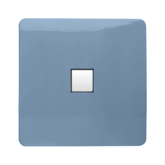 Trendi Switch ART-TLPSK, Artistic Modern 1 Gang RJ11 Telephone Sky Finish, BRITISH MADE, (35mm Back Box Required), 5yrs Warranty - 54266