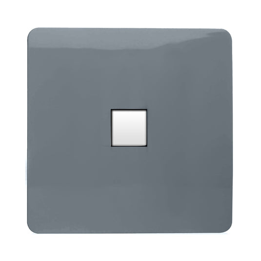 Trendi Switch ART-PCWG, Artistic Modern Single PC Ethernet Cat 5 & 6 Data Outlet Warm Grey Finish, BRITISH MADE, (35mm Back Box Required), 5yrs Warranty - 53778