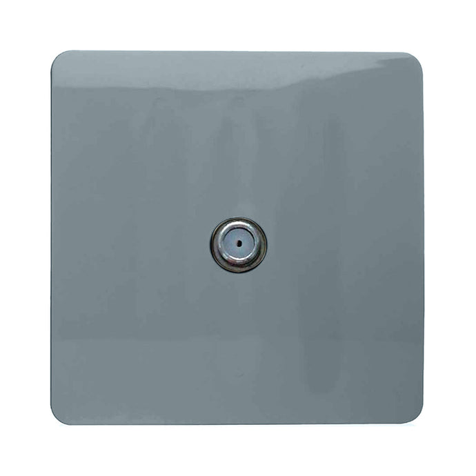 Trendi Switch ART-SATCG, Artistic Modern F-Type Satellite 1 Gang Cool Grey Finish, BRITISH MADE, (25mm Back Box Required), 5yrs Warranty - 53781