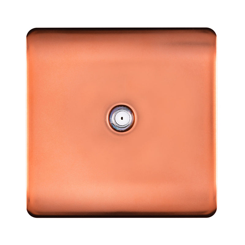 Load image into Gallery viewer, Trendi Switch ART-SATCPR, Artistic Modern F-Type Satellite 1 Gang Copper Finish, BRITISH MADE, (25mm Back Box Required), 5yrs Warranty - 53783
