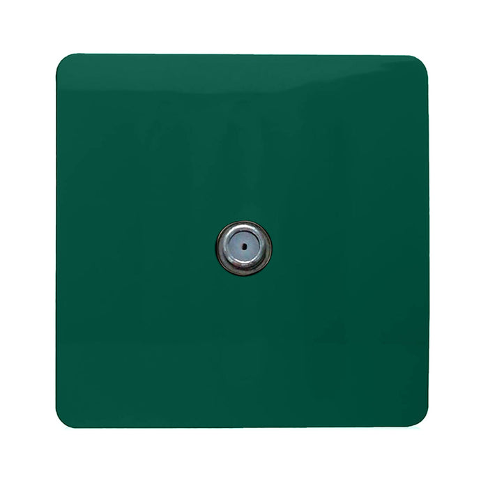 Trendi Switch ART-SATDG, Artistic Modern F-Type Satellite 1 Gang Dark Green Finish, BRITISH MADE, (25mm Back Box Required), 5yrs Warranty - 53785