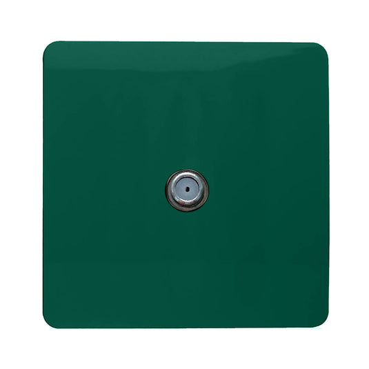 Trendi Switch ART-SATDG, Artistic Modern F-Type Satellite 1 Gang Dark Green Finish, BRITISH MADE, (25mm Back Box Required), 5yrs Warranty - 53785